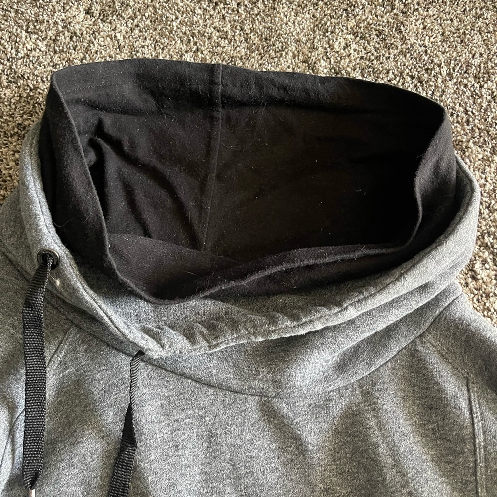 Calvin Klein Grey Hooded Pullover with Black Lined Collar - Picture 3 of 4